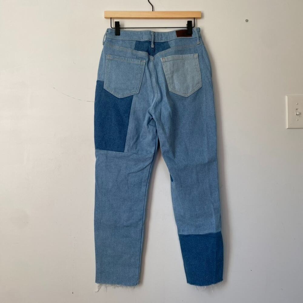 Hollister Womens Patchwork Jeans Size 27 x 27 Boho Hippie Straight Leg High Rise - Picture 4 of 12